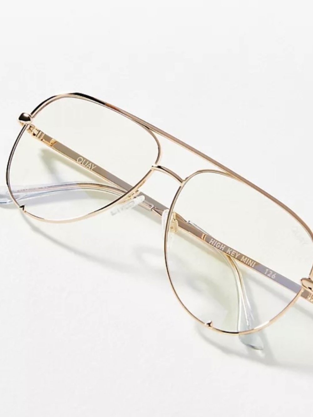 Quay High Key Aviator Blue Light Glasses